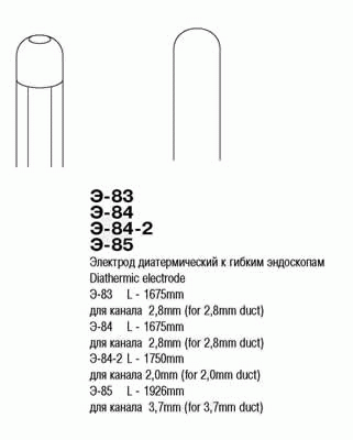 ВР- Э-83 Электрод диатермический для канала 2,8 мм, дл. 1675 мм