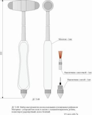 2/3 Набор инструментов для исследования сухожильных рефлексов