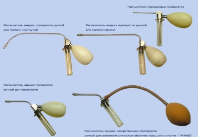 МЖ- 7/58 Распылитель жидких препаратов ручной для гортани (изогнутый)